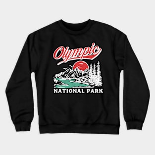 Olympic National Park 80'S Mountains Crewneck Sweatshirt